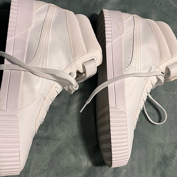 Puma White Lace-Up High-Tops - Picture 6 of 9